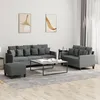 Image de vidaXL Ensemble de canapÃ©s 3 pcs avec coussins Gris foncÃ© Tissu