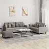 Image de vidaXL Ensemble de canapÃ©s 3 pcs avec coussins Taupe Tissu