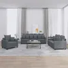 Image de vidaXL Ensemble de canapés 3 pcs avec coussins Gris foncé Velours