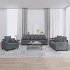 Image de vidaXL Ensemble de canapÃ©s 3 pcs avec coussins Gris foncÃ© Velours