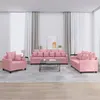 Image de vidaXL Ensemble de canapés 3 pcs avec coussins Rose Velours