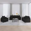 Image de vidaXL Ensemble de canapés 3 pcs avec coussins Noir Velours3201685