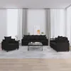 Image de vidaXL Ensemble de canapÃ©s 3 pcs avec coussins Noir Velours