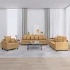Image de vidaXL Ensemble de canapÃ©s 3 pcs avec coussins Marron Velours