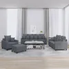 Image de vidaXL Ensemble de canapÃ©s 4 pcs avec coussins Gris foncÃ© Velours