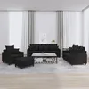 Image de Ensemble de canapés 4 pcs avec coussins Noir Velours