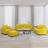 Image de vidaXL Ensemble de canapés 4 pcs avec coussins Jaune Velours3201696