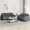 Image de vidaXL Ensemble de canapÃ©s 2 pcs avec coussins Gris foncÃ© Velours