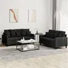 Image de vidaXL Ensemble de canapés 2 pcs avec coussins Noir Velours3201705