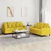 Image de vidaXL Ensemble de canapés 2 pcs avec coussins Jaune Velours