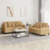 Image de vidaXL Ensemble de canapés 2 pcs avec coussins Marron Velours3201707