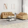 Image de vidaXL Ensemble de canapÃ©s 2 pcs avec coussins Marron Velours