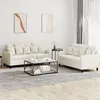 Image de vidaXL Ensemble de canapÃ©s 2 pcs avec coussins CrÃ¨me Velours