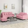 Image de vidaXL Ensemble de canapés 3 pcs avec coussins Rose Velours3201713