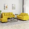 Image de vidaXL Ensemble de canapÃ©s 3 pcs avec coussins Jaune Velours