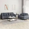 Image de vidaXL Ensemble de canapÃ©s 2 pcs avec coussins Gris foncÃ© Velours