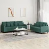 Image de vidaXL Ensemble de canapés 2 pcs avec coussins Vert foncé Velours3201722