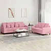 Image de vidaXL Ensemble de canapés 2 pcs avec coussins Rose Velours
