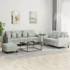 Image de vidaXL Ensemble de canapÃ©s 3 pcs avec coussins Gris clair Velours