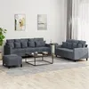 Image de vidaXL Ensemble de canapés 3 pcs avec coussins Gris foncé Velours