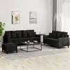 Image de vidaXL Ensemble de canapés 3 pcs avec coussins Noir Velours3201735
