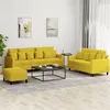 Image de vidaXL Ensemble de canapés 3 pcs avec coussins Jaune Velours3201736