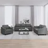 Image de vidaXL Ensemble de canapés 3 pcs avec coussins Gris foncé Tissu
