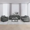 Image de vidaXL Ensemble de canapÃ©s 3 pcs avec coussins Gris foncÃ© Tissu