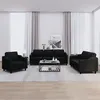 Image de vidaXL Ensemble de canapés 3 pcs avec coussins Noir Tissu
