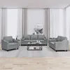 Image de vidaXL Ensemble de canapés 3 pcs coussins gris clair tissu