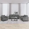 Image de vidaXL Ensemble de canapés 3 pcs coussins gris foncé tissu3201787