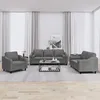 Image de vidaXL Ensemble de canapÃ©s 3 pcs coussins gris foncÃ© tissu