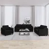 Image de vidaXL Ensemble de canapés 3 pcs avec coussins noir tissu