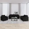 Image de vidaXL Ensemble de canapÃ©s 3 pcs avec coussins noir tissu