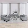 Image de vidaXL Ensemble de canapés 4 pcs coussins gris clair tissu3201794