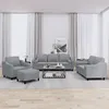 Image de vidaXL Ensemble de canapÃ©s 4 pcs coussins gris clair tissu