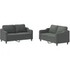 Image de vidaXL vidaXL Ensemble de canapés 2 pcs avec coussins Gris foncé Tissu