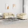 Image de vidaXL Ensemble de canapés 2 pcs avec coussins Crème Tissu3201804
