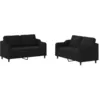 Image de vidaXL Ensemble de canapÃ©s 2 pcs avec coussins Noir Tissu