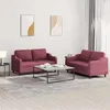 Image de vidaXL Ensemble de canapés 2 pcs avec coussins Rouge bordeaux Tissu3201808