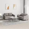 Image de vidaXL Ensemble de canapés 2 pcs avec coussins Taupe Tissu