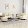 Image de vidaXL Ensemble de canapés 3 pcs avec coussins Crème Tissu