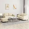 Image de vidaXL Ensemble de canapÃ©s 3 pcs avec coussins CrÃ¨me Tissu