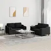 Image de vidaXL Ensemble de canapés 2 pcs avec coussins noir tissu3201822