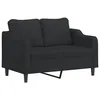 Image de vidaXL Ensemble de canapÃ©s 2 pcs avec coussins noir tissu