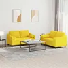 Image de vidaXL Ensemble de canapés 2 pcs avec coussins jaune clair tissu