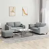 Image de vidaXL Ensemble de canapés 3 pcs coussins gris clair tissu3201826