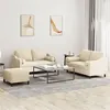 Image de vidaXL Ensemble de canapés 3 pcs avec coussins crème tissu
