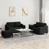 Image de vidaXL Ensemble de canapés 3 pcs avec coussins noir tissu3201830