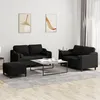 Image de vidaXL Ensemble de canapÃ©s 3 pcs avec coussins noir tissu